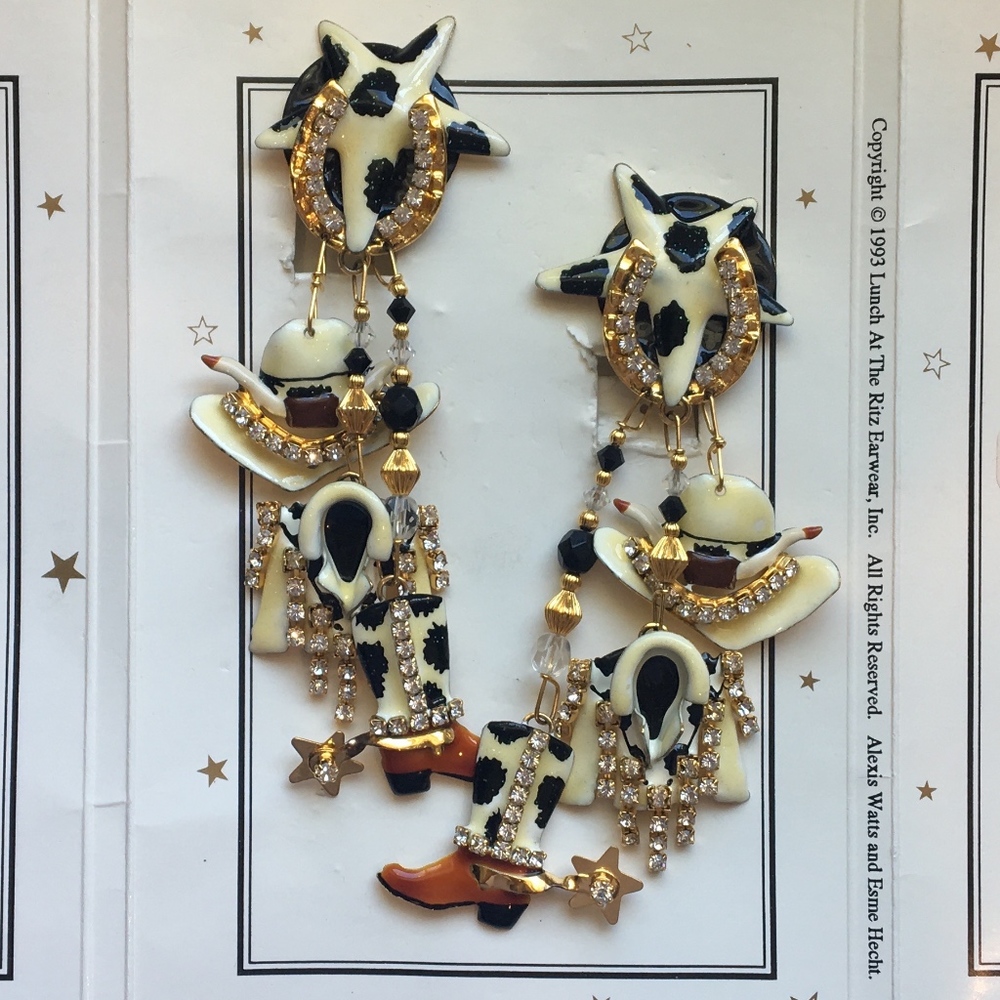 1993 Lunch at the Ritz “Rhinestone Rodeo” Earrings